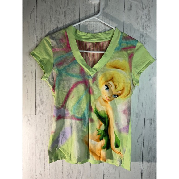 Vintage Disney Tinker Bell Pajama Set Womens Small 2 Piece - Picture 4 of 6